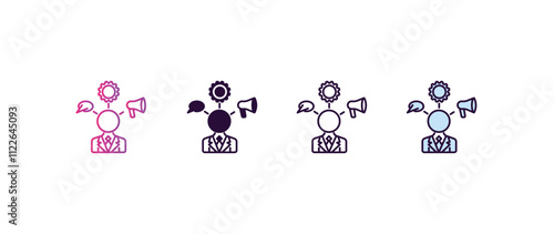 user-generated content gradient, line, filled, colored icon. editable vector from technology concept. four different style user-generated content icon isolated on white background