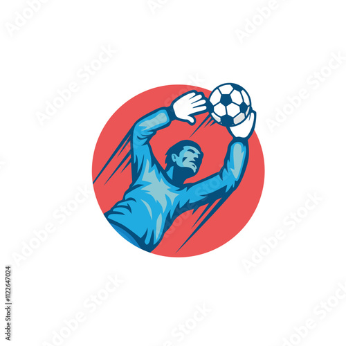 Vector Illustration of Goalkeeper Defending Soccer Goal