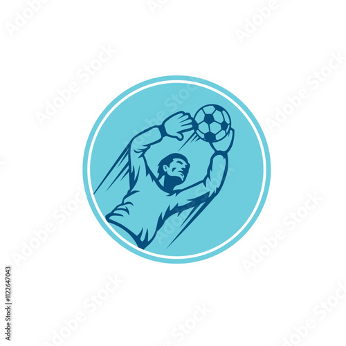Vector Illustration of Goalkeeper Defending Soccer Goal