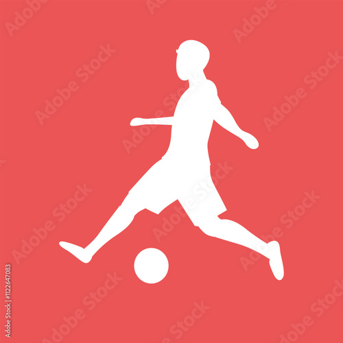 Silhouette of a Player Kicking Soccer Ball