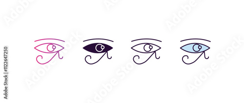 eye of ra gradient, line, filled, colored icon. editable vector from religion concept. four different style eye of ra icon isolated on white background