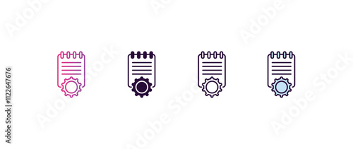 compiler gradient, line, filled, colored icon. editable vector from programming concept. four different style compiler icon isolated on white background