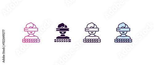 kidnapping gradient, line, filled, colored icon. editable vector from people concept. four different style kidnapping icon isolated on white background
