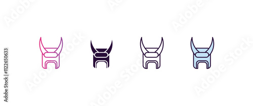 samurai helmet gradient, line, filled, colored icon. editable vector from fashion concept. four different style samurai helmet icon isolated on white background