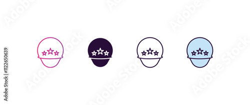 general helmet gradient, line, filled, colored icon. editable vector from fashion concept. four different style general helmet icon isolated on white background