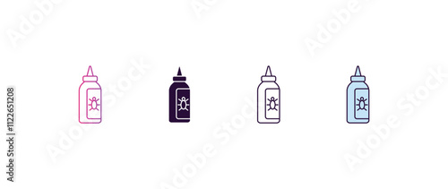 insecticide gradient, line, filled, colored icon. editable vector from farming and gardening concept. four different style insecticide icon isolated on white background