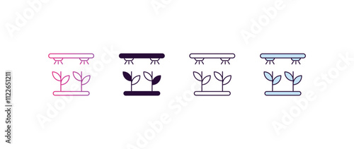 irrigation gradient, line, filled, colored icon. editable vector from farming and gardening concept. four different style irrigation icon isolated on white background