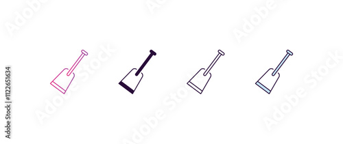 digging bar gradient, line, filled, colored icon. editable vector from farming and gardening concept. four different style digging bar icon isolated on white background