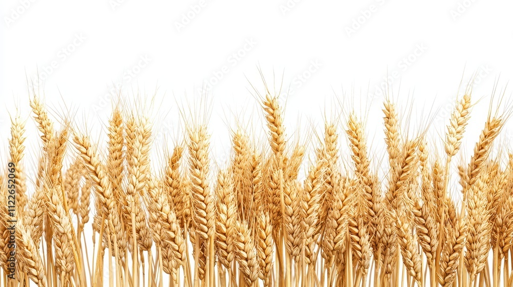 Golden Wheat Stalks Isolated on White Background High-Resolution Image for Agriculture, Food, and Baking Industry Golden Wheat Stalks Isolated on White Background High-Resolution Image for Agriculture, Food, and Baking Industry