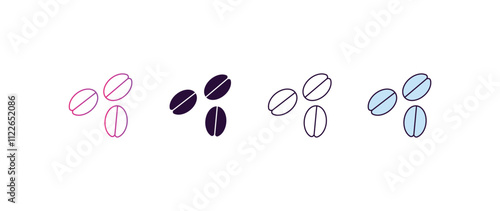 oat gradient, line, filled, colored icon. editable vector from farming and gardening concept. four different style oat icon isolated on white background