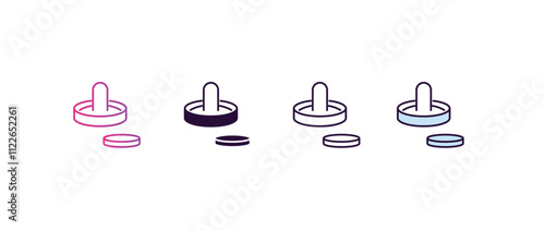 air hockey gradient, line, filled, colored icon. editable vector from entertainment concept. four different style air hockey icon isolated on white background