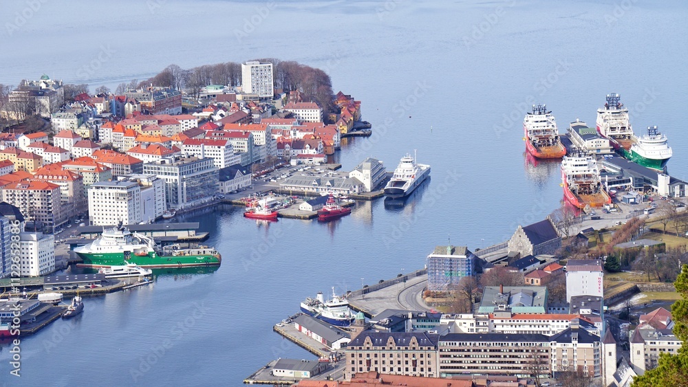 Beautiful port during winter season at Norway.