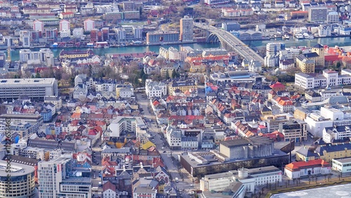 City view from the top of mountain at Norway.