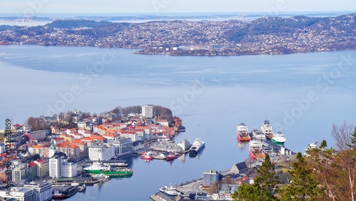 Beautiful city and coast during winter season. 
