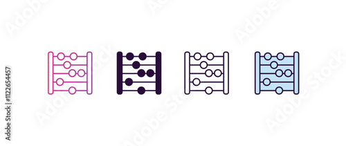 abacus gradient, line, filled, colored icon. editable vector from education concept. four different style abacus icon isolated on white background