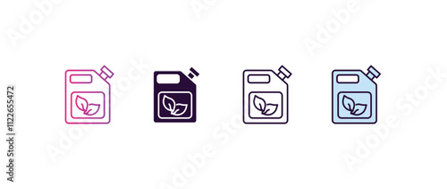 bio fuel gradient, line, filled, colored icon. editable vector from ecology concept. four different style bio fuel icon isolated on white background
