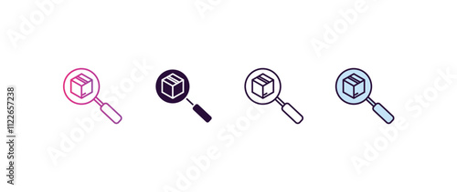 inspection gradient, line, filled, colored icon. editable vector from delivery concept. four different style inspection icon isolated on white background