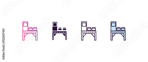 delivery x ray gradient, line, filled, colored icon. editable vector from delivery concept. four different style delivery x ray icon isolated on white background