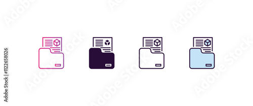 dossier gradient, line, filled, colored icon. editable vector from delivery concept. four different style dossier icon isolated on white background