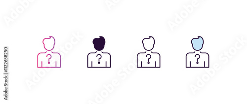 anonymity  gradient, line, filled, colored icon. editable vector from cryptocurrency concept. four different style anonymity  icon isolated on white background