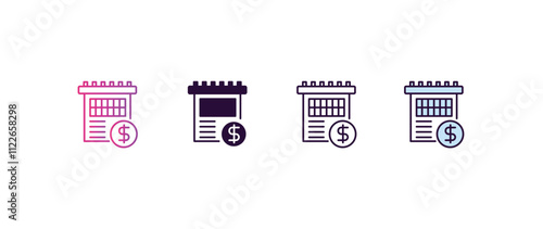 ledger  gradient, line, filled, colored icon. editable vector from cryptocurrency concept. four different style ledger  icon isolated on white background