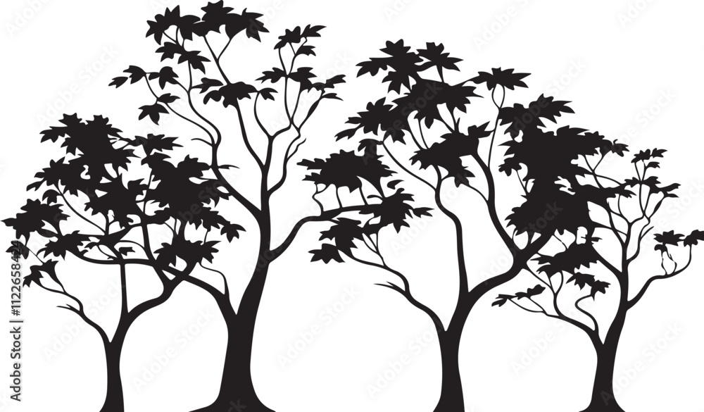 Obraz premium tree silhouette vector