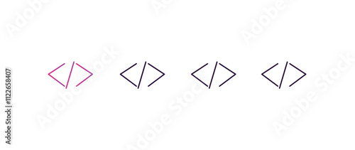 programming  gradient, line, filled, colored icon. editable vector from cryptocurrency concept. four different style programming  icon isolated on white background