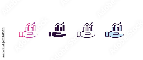 economy  gradient, line, filled, colored icon. editable vector from cryptocurrency concept. four different style economy  icon isolated on white background