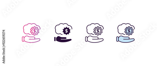 fintech industry  gradient, line, filled, colored icon. editable vector from cryptocurrency concept. four different style fintech industry  icon isolated on white background