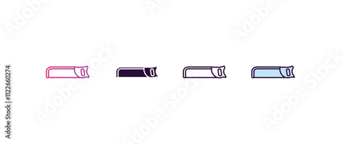 hacksaw  gradient, line, filled, colored icon. editable vector from construction concept. four different style hacksaw  icon isolated on white background