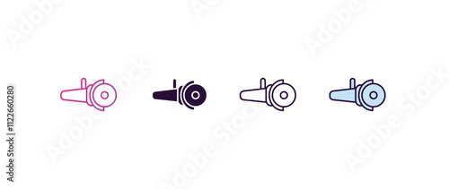 angle grinder  gradient, line, filled, colored icon. editable vector from construction concept. four different style angle grinder  icon isolated on white background