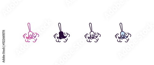 duster gradient, line, filled, colored icon. editable vector from cleaning concept. four different style duster icon isolated on white background
