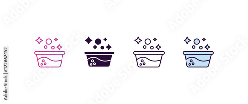 water soak gradient, line, filled, colored icon. editable vector from cleaning concept. four different style water soak icon isolated on white background