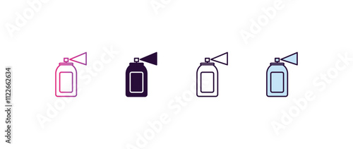 deodorizer gradient, line, filled, colored icon. editable vector from cleaning concept. four different style deodorizer icon isolated on white background
