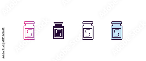 solvent gradient, line, filled, colored icon. editable vector from cleaning concept. four different style solvent icon isolated on white background