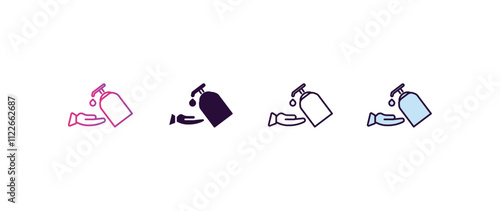 sterilization gradient, line, filled, colored icon. editable vector from cleaning concept. four different style sterilization icon isolated on white background