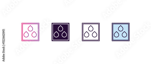 hygroscopic gradient, line, filled, colored icon. editable vector from cleaning concept. four different style hygroscopic icon isolated on white background