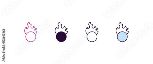 oxidizing agent gradient, line, filled, colored icon. editable vector from cleaning concept. four different style oxidizing agent icon isolated on white background