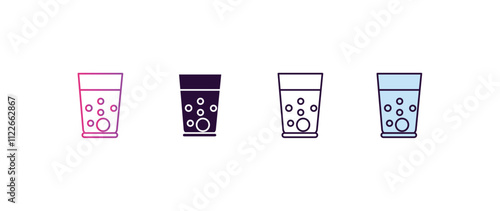 emulsion gradient, line, filled, colored icon. editable vector from cleaning concept. four different style emulsion icon isolated on white background