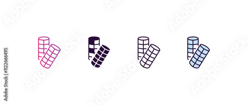 curlers gradient, line, filled, colored icon. editable vector from beauty concept. four different style curlers icon isolated on white background