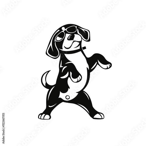 Beagle Dancing silhouette vector illustration