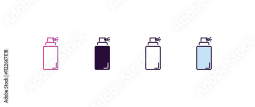 hair spray gradient, line, filled, colored icon. editable vector from beauty concept. four different style hair spray icon isolated on white background