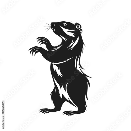 Beaver Dancing silhouette vector illustration