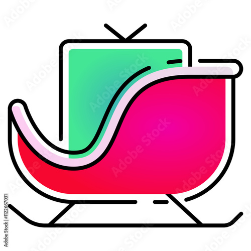 sleigh icon with gradient line style. Suitable for website design, logo, app, UI and etc. Based on the size of the icon in general, so it can be reduced.