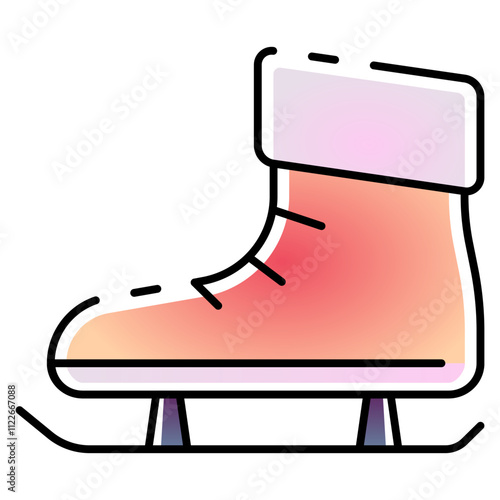 ice skate icon with gradient line style. Suitable for website design, logo, app, UI and etc. Based on the size of the icon in general, so it can be reduced.