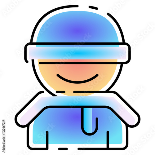 boy icon with gradient line style. Suitable for website design, logo, app, UI and etc. Based on the size of the icon in general, so it can be reduced.