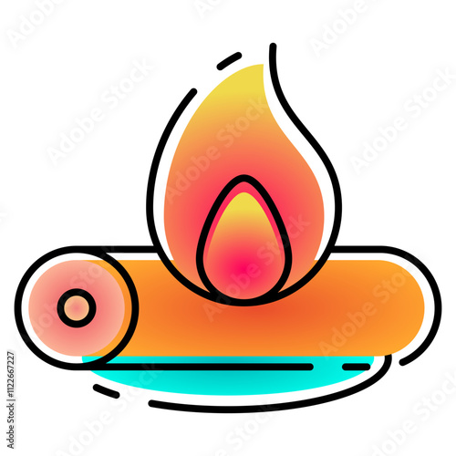 bonfire icon with gradient line style. Suitable for website design, logo, app, UI and etc. Based on the size of the icon in general, so it can be reduced.