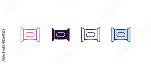 wet wipes gradient, line, filled, colored icon. editable vector from beauty concept. four different style wet wipes icon isolated on white background