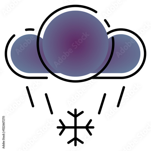 blizzard icon with gradient line style. Suitable for website design, logo, app, UI and etc. Based on the size of the icon in general, so it can be reduced.