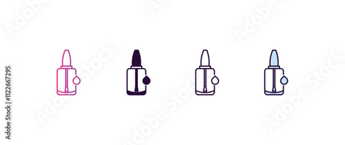 nail polish removal gradient, line, filled, colored icon. editable vector from beauty concept. four different style nail polish removal icon isolated on white background